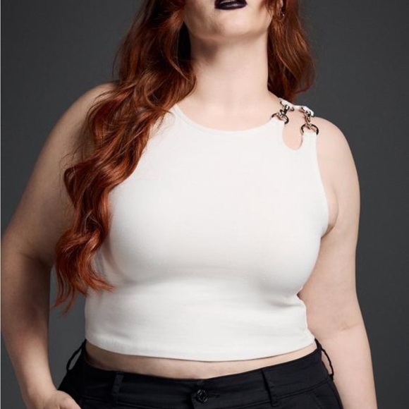 Torrid 3X Nightfall Foxy Metal Clasp Cropped Plus Tank Top NWT - Picture 5 of 9